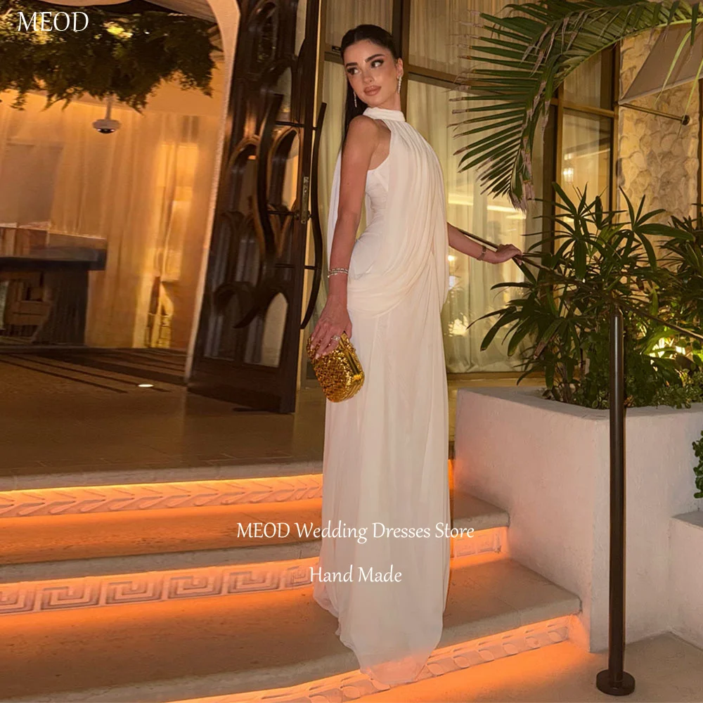 MEOD Chiffon Style Evening Dresses Women Halter Elegant Prom Gowns Sleeveless Fashion Vintage Vestidos De Fiesta Customized