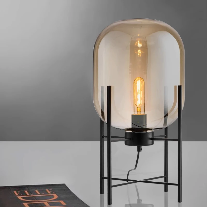 Nordic Creative LED Table Lamp Postmodern Bedroom Bedside Iron Glass Table Light For Living Room Study Desk Decoration Fixtures