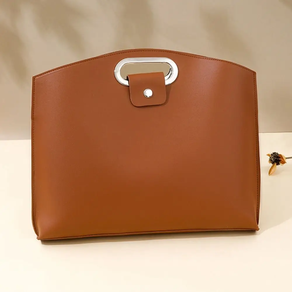 Borsa tote per documenti da ufficio in PU alla moda Borsa per laptop di grande capacità Borsa per computer Borsa per documenti in tinta unita Borsa da viaggio