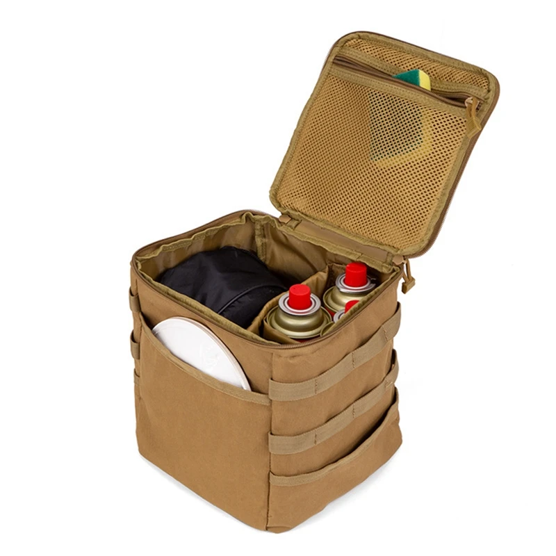 AD08-Outdoor Camping Storage Bag Tool Ground Nail Bag Gas Canister Picnic Cookware Utensils Kit Bag