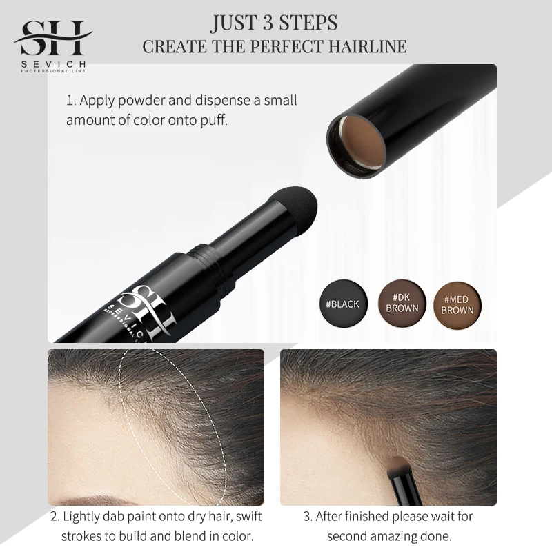 Sevich Beard Filling Pen Beard Enhancer Powder Beard Coloring Shaping Tools Waterproof Black Brown for Man Cosmetic 2g