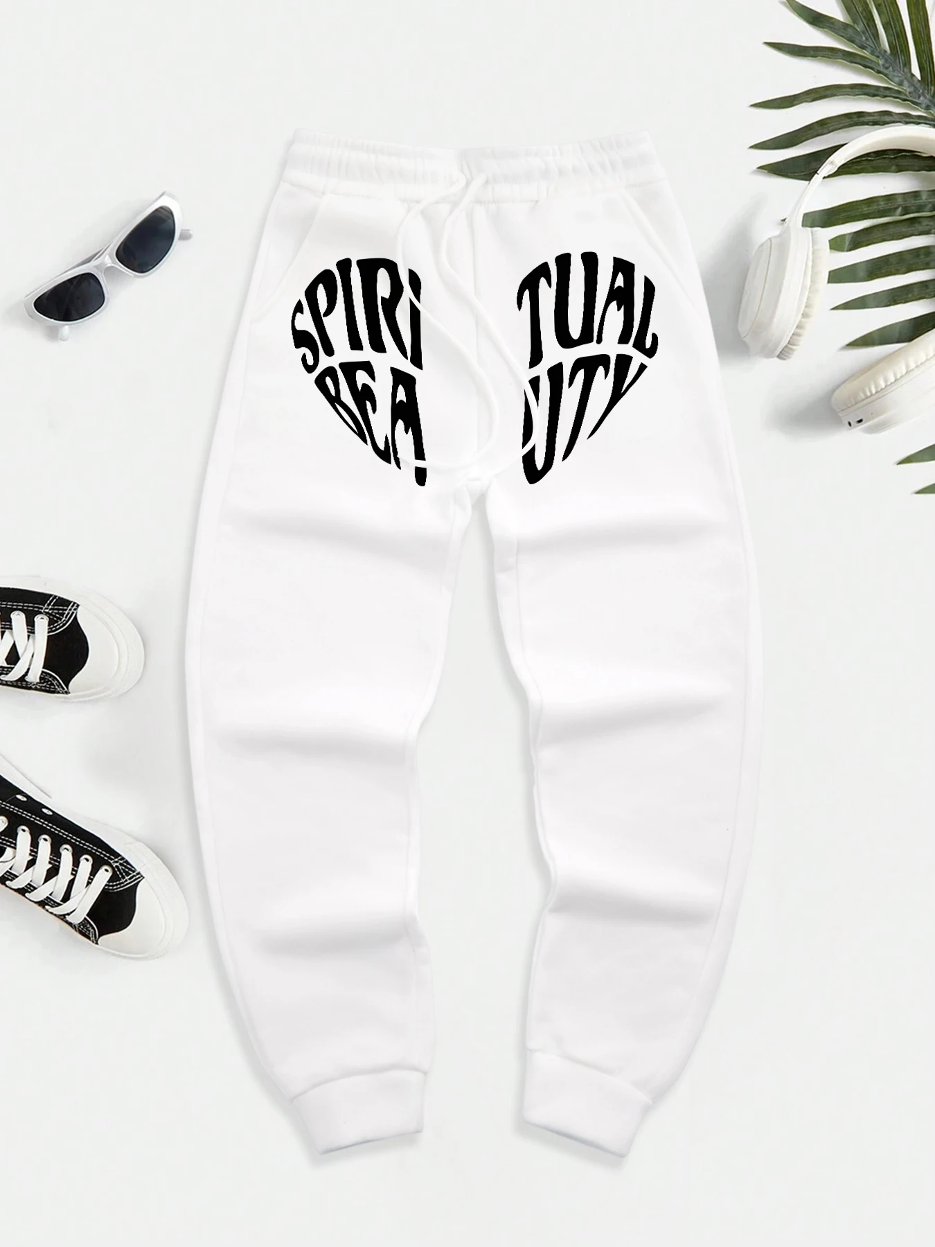 

Духовная красота, мужские осенние повседневные спортивные штаны с буквенным принтом, уличные удобные длинные брюки, флисовые брюки с карманами, мягкие теплые брюки