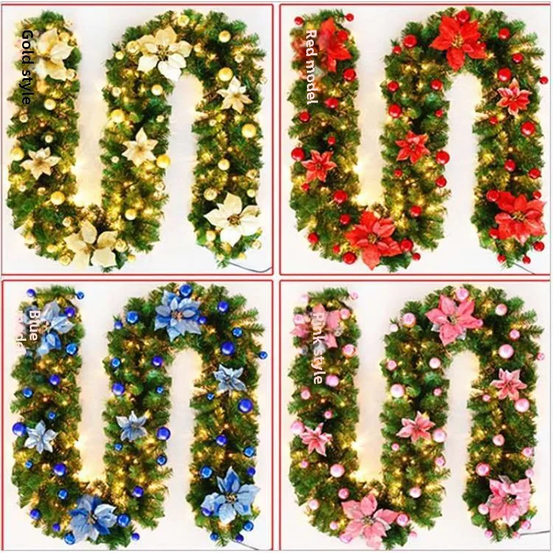 Christmas Decoration Rattan 2.7 Meters PVC Encrypted Christmas Rattan Garland Hotel Shopping Mall Decoration Christmas Decoratio