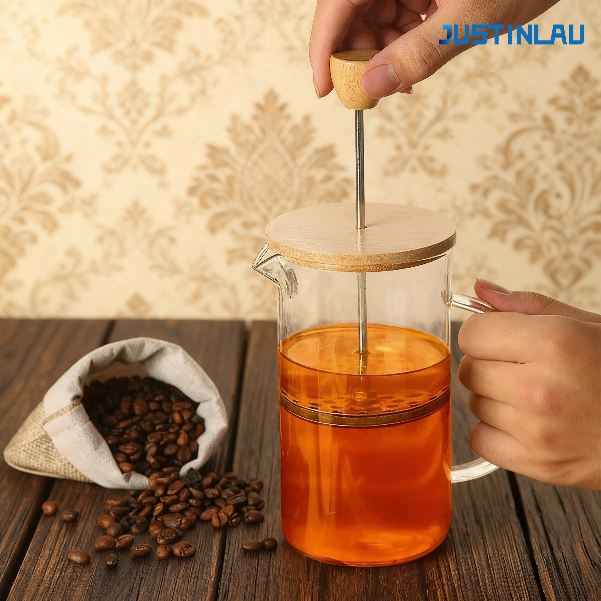 350-1000 مللي ماكينة صنع القهوة بالضغط الفرنسي من الفولاذ المقاوم للصدأ زجاج بوروسيليليك مرتفع مقاومة للحرارة إبريق قهوة منزلي