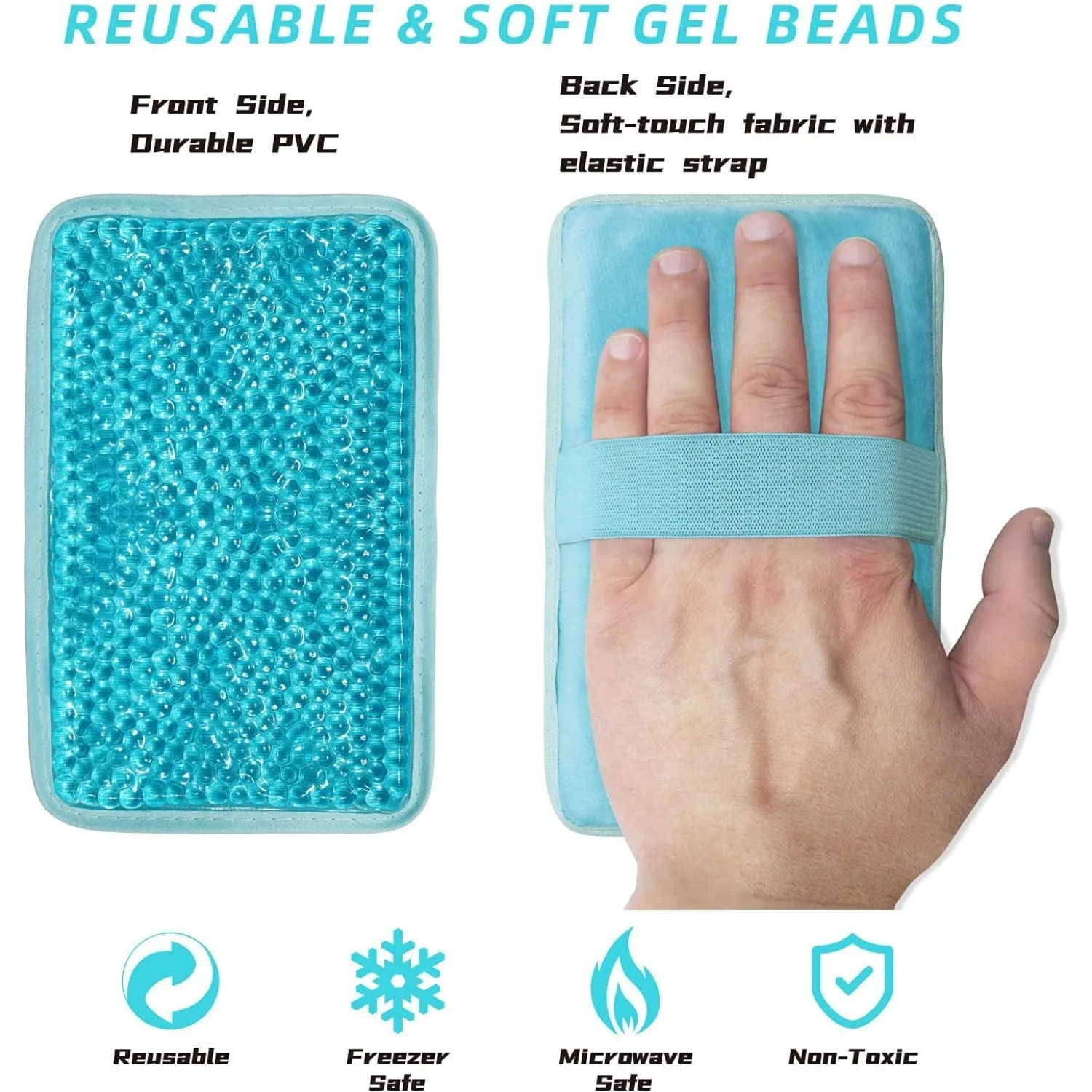 Double-sided Pillow Cold Compress Hot Compress Gel Bag, Heating Bag, Strap Handheld Gel Ice Bag.