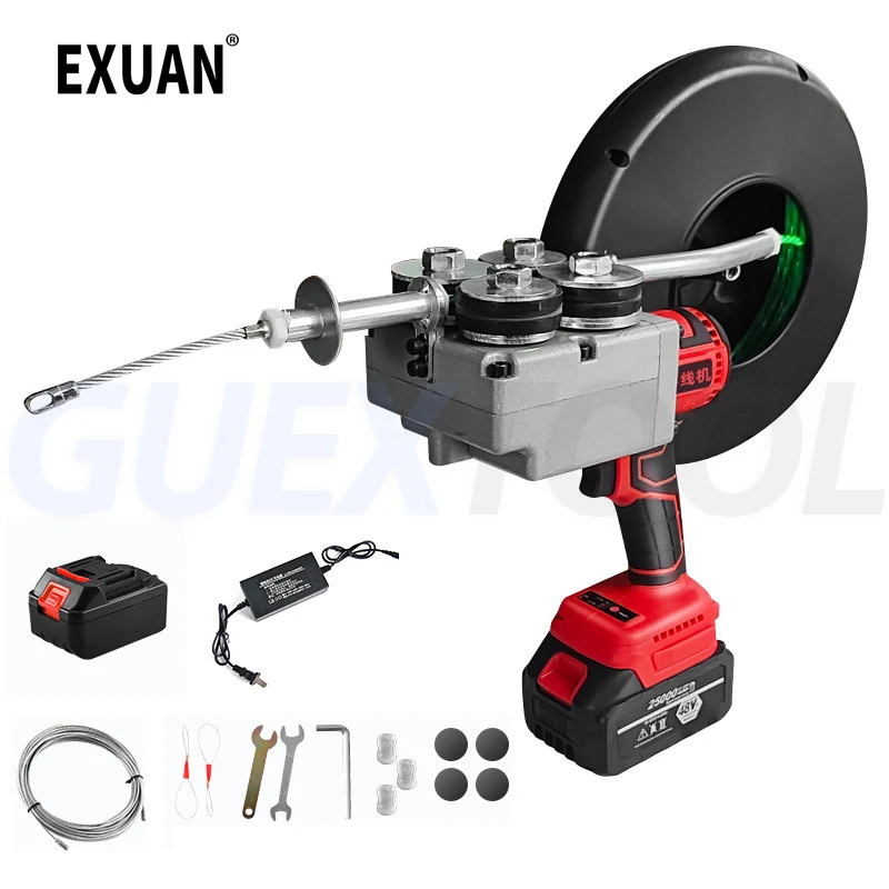 

40M Brushless Automatic Electric Wire Puller Cable Push Puller Wall Threading Machine Rechargeable Li-Ion Stringing Machine