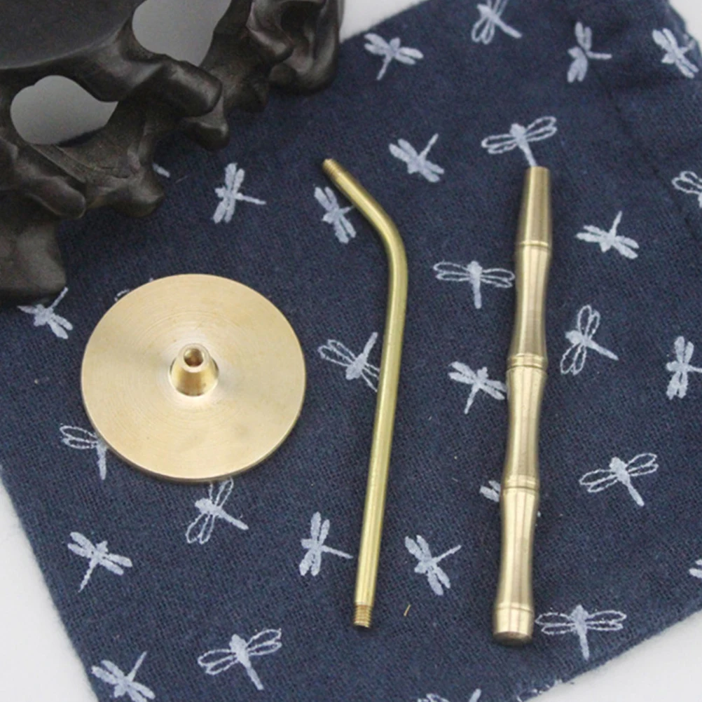 

2 Pcs Incense Ash Press Tool Copper Accessories for Burner Fine Grinding Ergonomic H Lightweight Bedroom Living Room Office