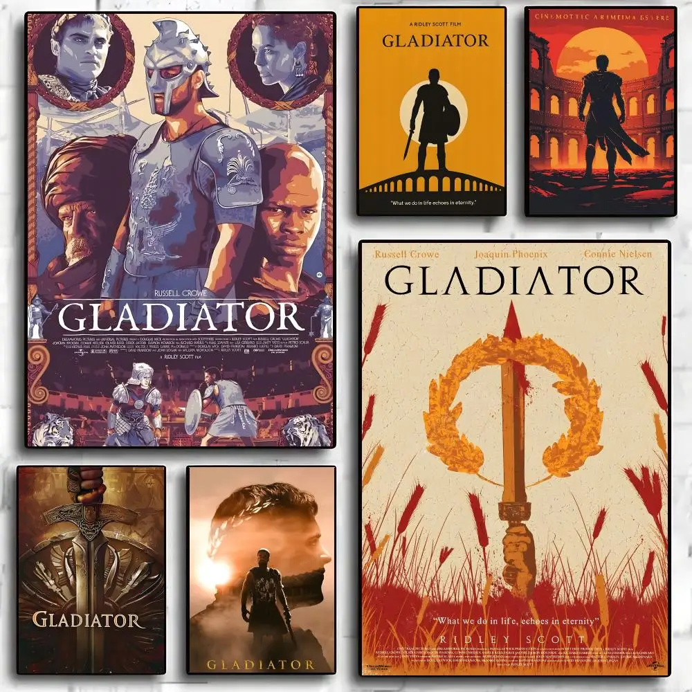 Gladiator movie wall art Poster Advanced Aesthetic Self-adhesive Printing Paper Wall Art for Living Room Home Decor