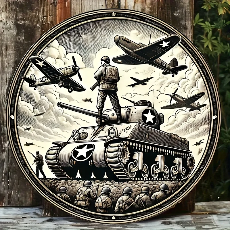 CIFBUY Vintage 2D Aluminum Wall Art Waterproof Durable Decor For Home Bar Office