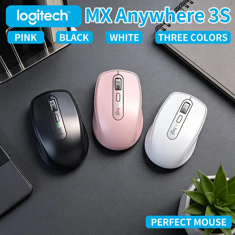 Top-Tier Logitech MX Anywhere 3S Mouse - 8000 DPI, Hyper-Scroll, Silent Click, USB-C Fast Charge for Multi-Studio Use
