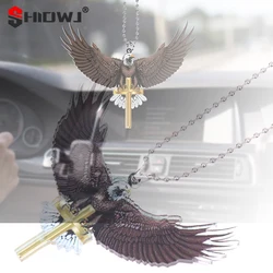 Car Rearview Mirror Hanging Ornament Eagle Jesus Cross Car Pendant Car Interior Decoration Auto Accessories
