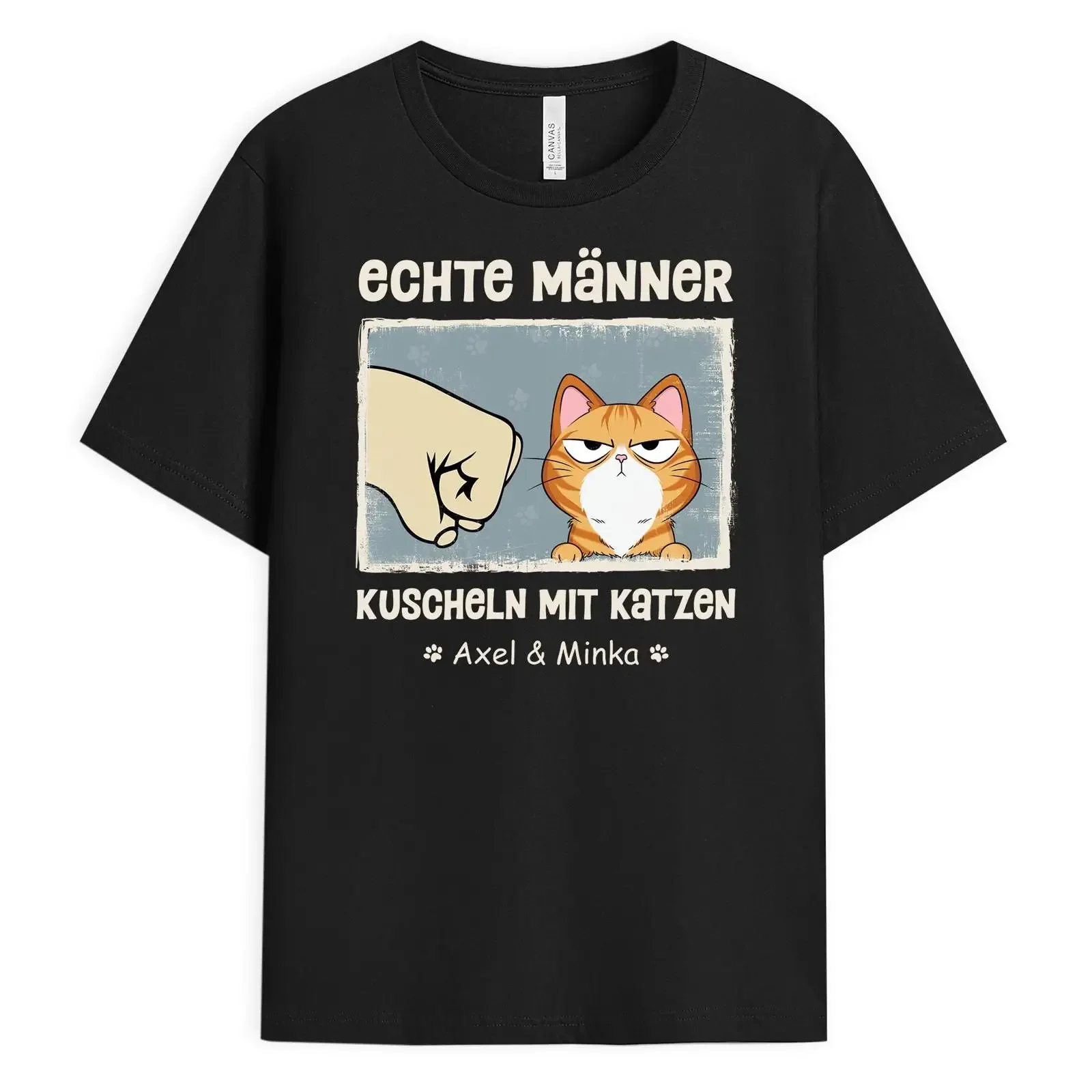 Geschenke Mall Personalised T Shirt Real Men Cuddling With Cats Funny Cat Lovers vintage Washed Casual Unisex streetwear