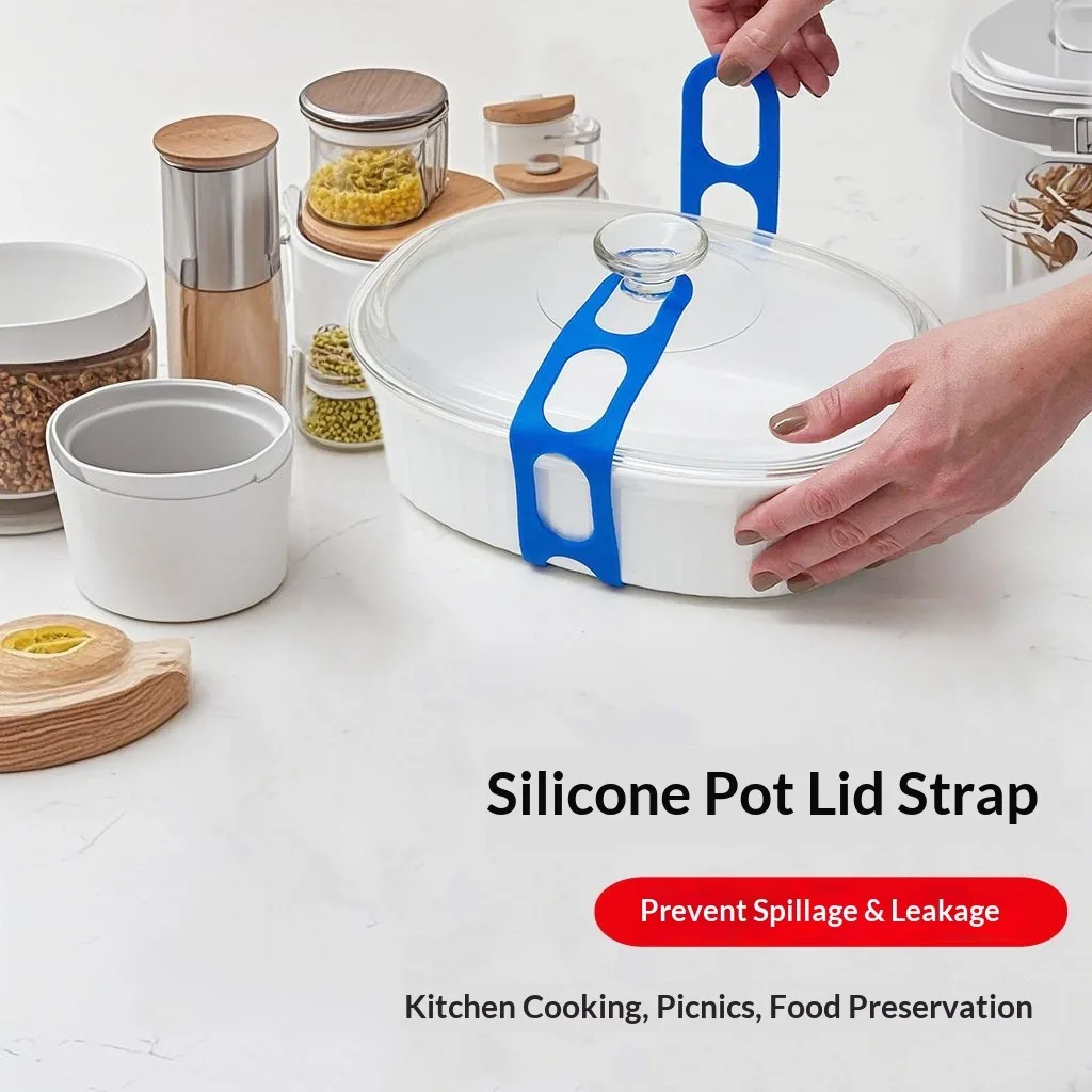 Silicone Lid Strap, Reusable Lid Fixing Strap, Bento Box Strap, Kitchen Supplies 54cm