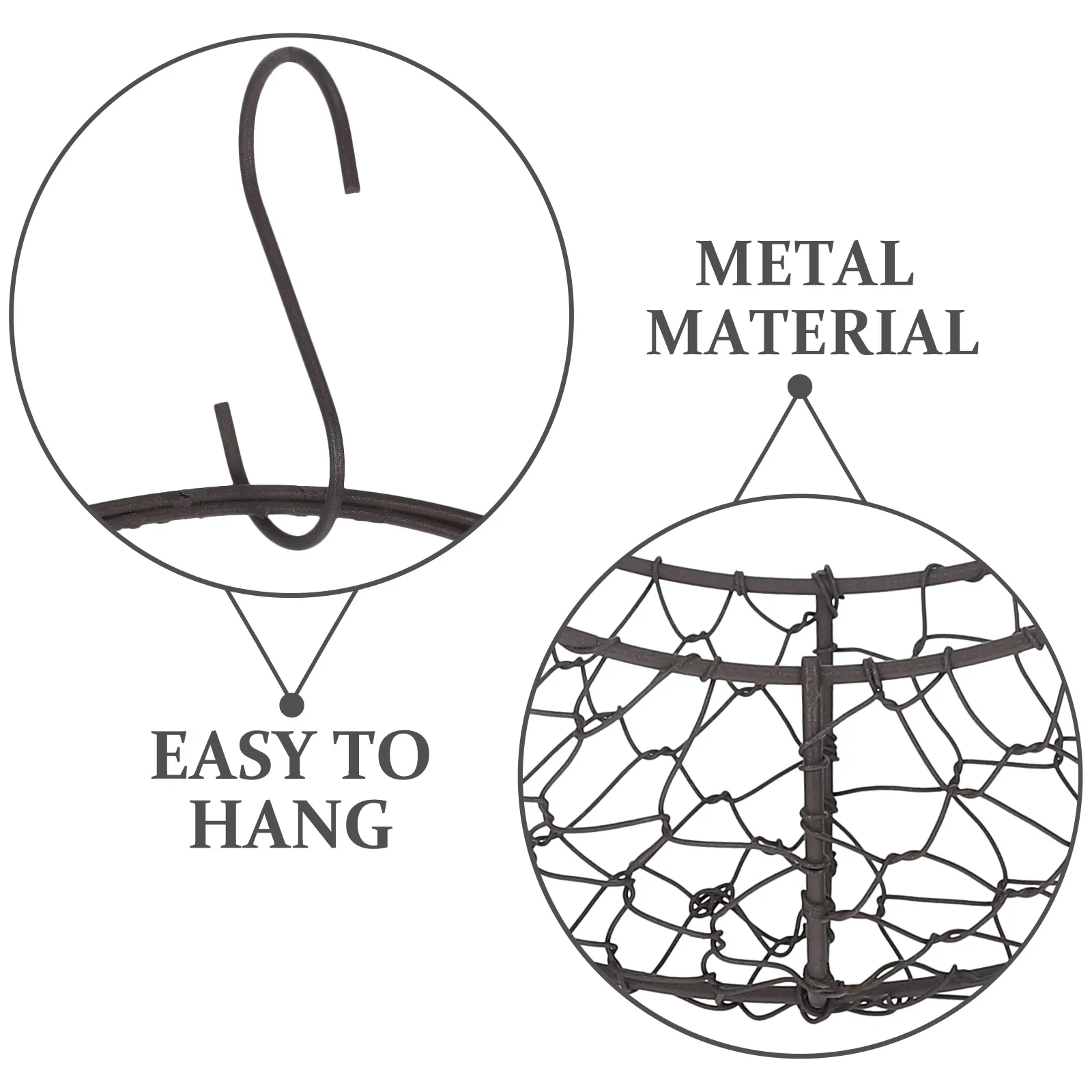 

Moon Shape Iron Wire Wreath 11"X2.3" Metal Frame Hanging Basket For Succulents S Shape Plant Hanger Holder Home Garden