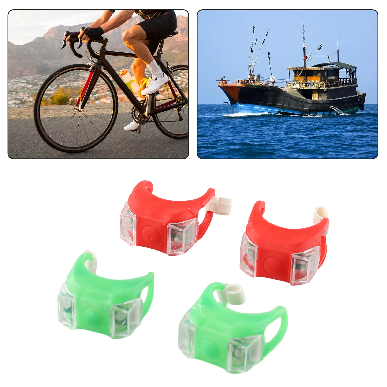 Luces LED de navegación para barco, 4 piezas, para yate, moto, bicicleta, caza, pesca nocturna, 3 modos de ajuste para barco, Kayak, velero