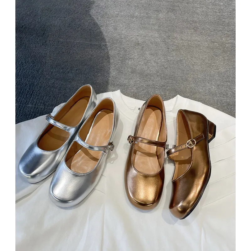 Mary Jane Shoes Fashion Square Toe Shallow Mouth Slip on Ladies Flat Shoes 2026 Soft Outdoor Dress Casual Flat Ballet Shoes