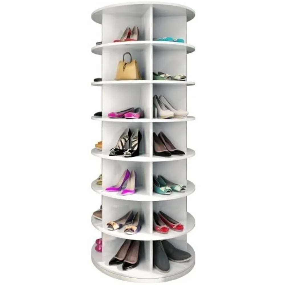 Original Rotating Shoe Rack 360° Spinning Shoe Rack One and Only That Contains 35 Shelves 7-tier Hold Over 35 Pairs of Shoes