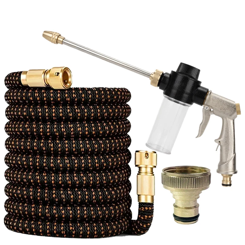 

Expandable Flexible Garden Hose Kit with Telescopic Hose And Multifunctional Adjustable High-Pressure Nozzle Water Gun