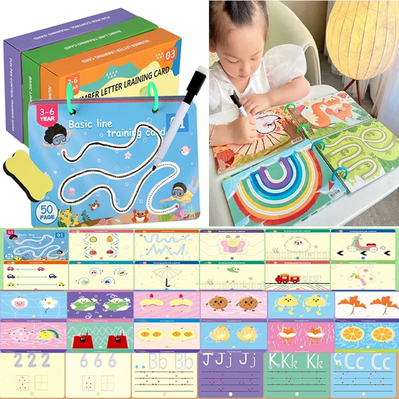 Für montessori erziehen Magie Zeichnung Spielzeug Set für Kinder Stift Control Training Farbe Mathematik Spiel Form Spiel Kleinkind Lernen Spielzeug