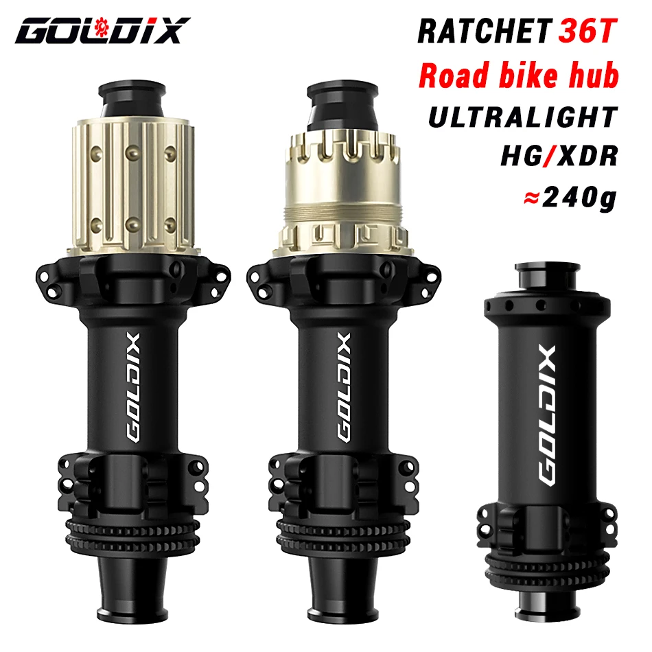 GOLDIX R180SL Ultralight Road Bike Hub 240g 36T Ratchet Center Lock Brake 24Hole Straight Pull Spokes for Road and Gravel Bike