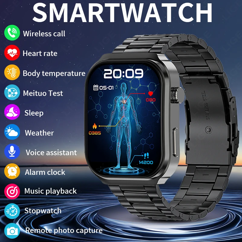 

LIGE 2025 New AI Healthy Diagnose Smart Watch Men Bluetooth Calling Heart Rate Sports Tracker Women‘s Health Monitor Smartwatch