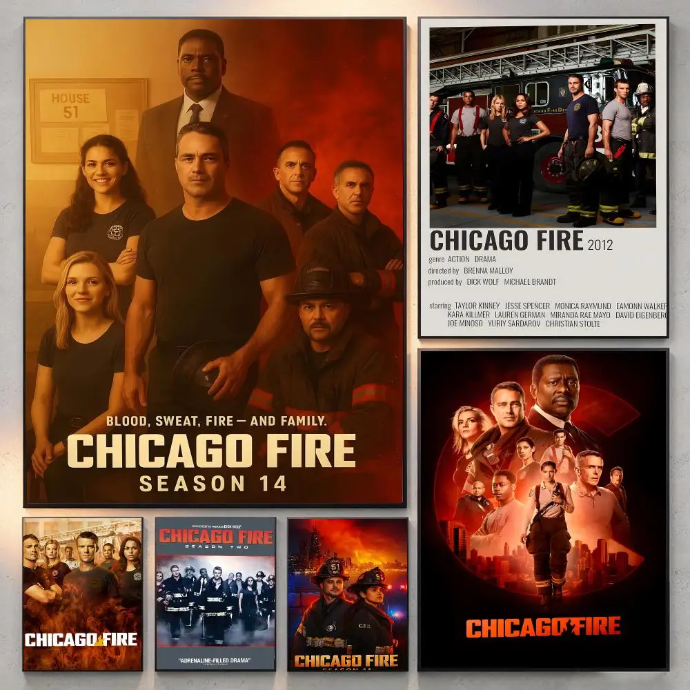 Intense series Chicago Fire Poster Current Style Home Wall Art & Sleek Living Space Accents