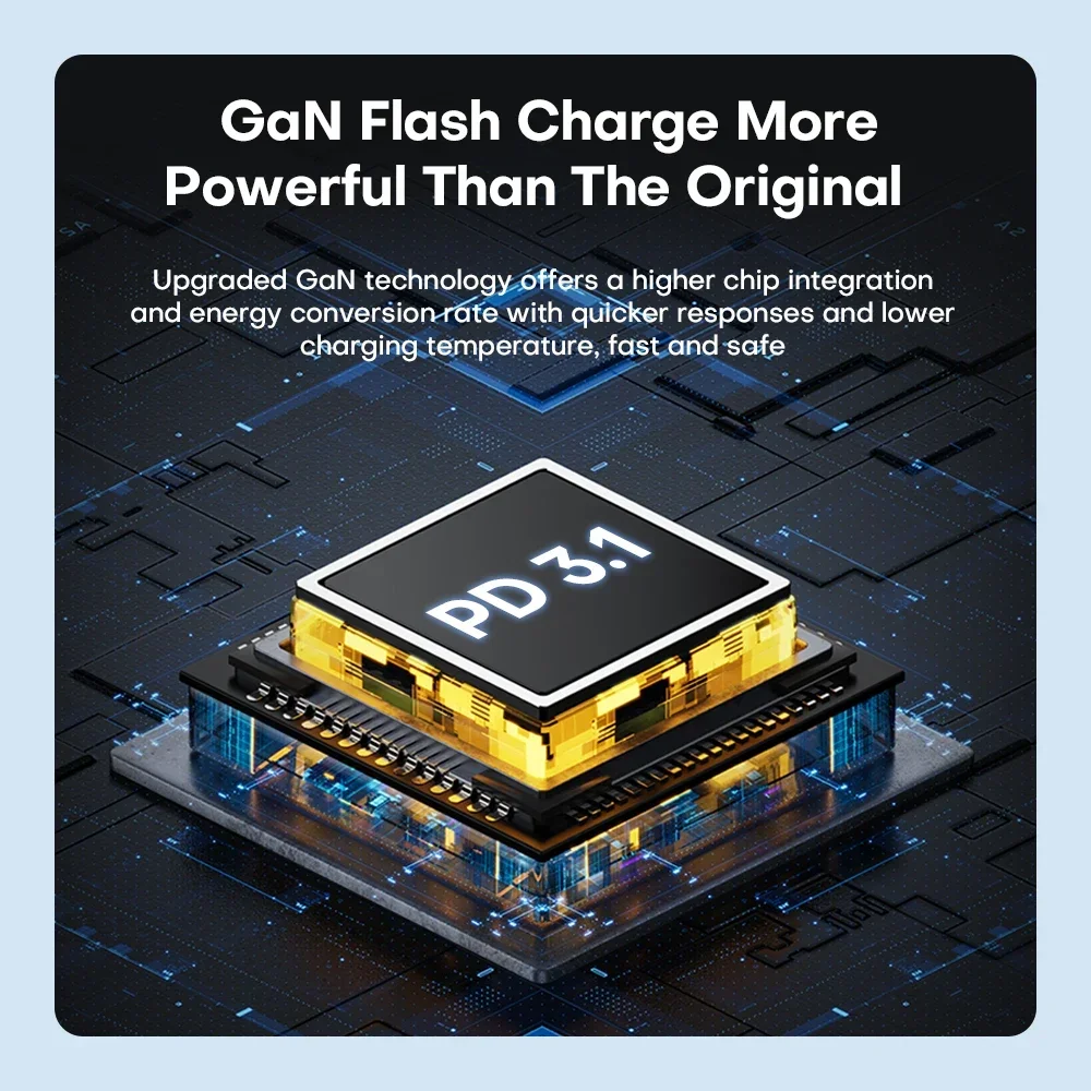 شاحن GaN بقدرة 260 وات من النوع C PD3.1 شاحن سريع لماك بوك اللوحي PPS شحن سريع 3.0 لهاتف آيفون 14 13 شاحن هاتف شاومي سامسونج