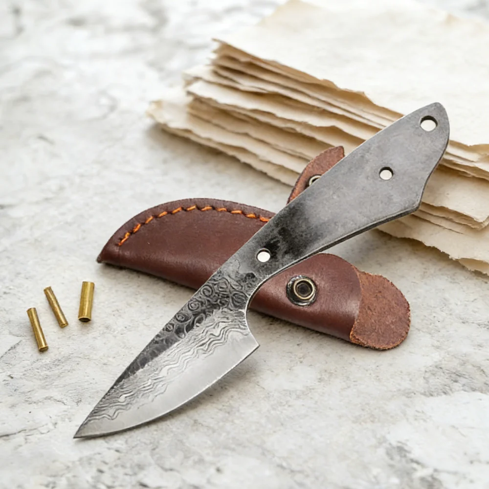 

Заготовка для ножа из дамасской стали для самостоятельного изготовления, универсальная, для ручной работы, для небольших прямых ножей для фруктов