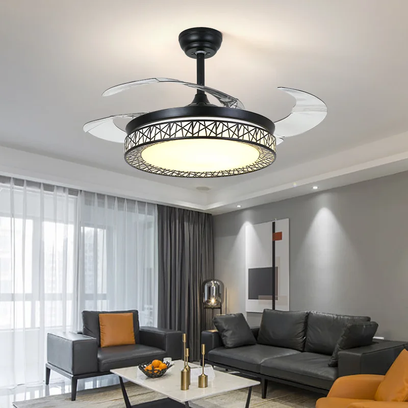 Mute Invisible Ceiling Fan Lamp Integrated for Dining Room Bedroom Living Room Household - Fan Light Combo