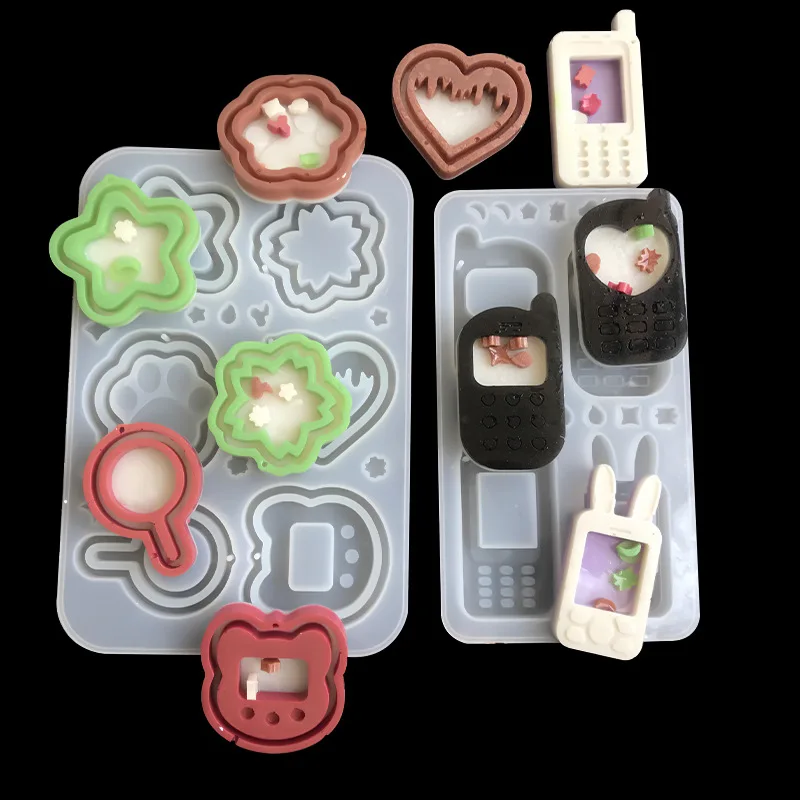 DIY Rabbit Phone Flower Heart Silicone Resin Molds Shaker Mold Jewelry Mold Jewelry Tools