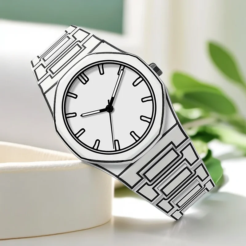 High Quality Black White Classic Anime Line Style Quartz Watch Man Silicone Men Watch Creative Art Male Clock Sport Fashion Gift