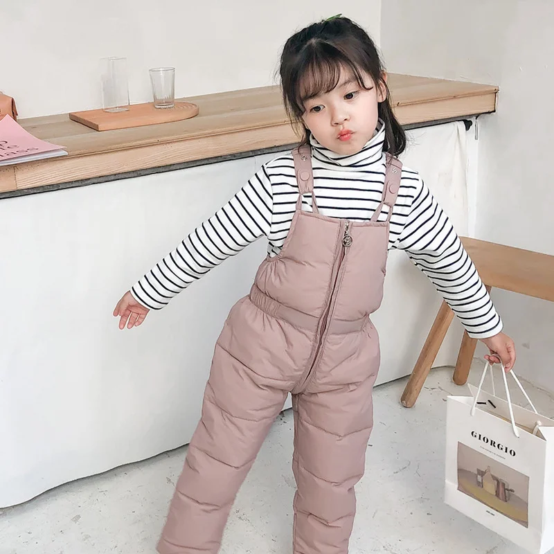 Children Thicken Warm Rompers Boys Girls Autumn Winter Down Pants Kids High Quality Down Trousers Baby Casual Cotton Trousers