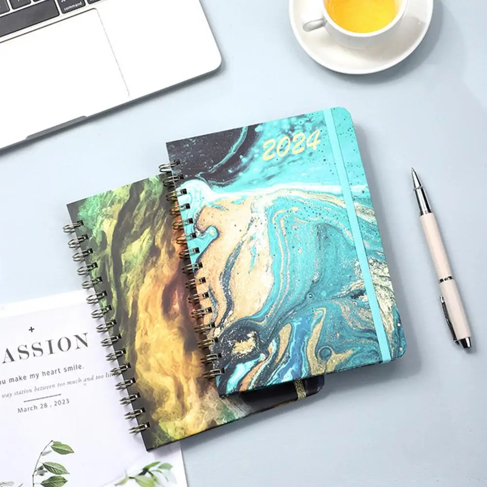 

Schedule Book Weekly Monthly Planner Premium A5 Coil Ring Loose-leaf Notebook Smooth Writing Thickened Pages Monthly Planner