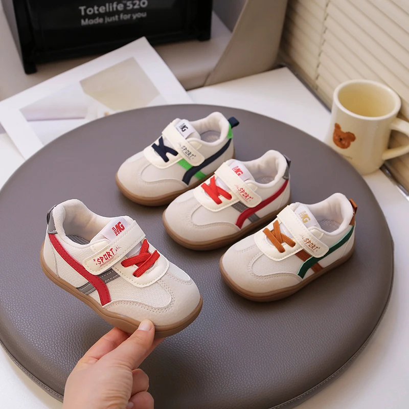 

2026 New Baby Sneakers Stripes Tennis Shoes Comfortable Casual Anti-slip Soft Soled Children Girls Boys Kids Running Shoes