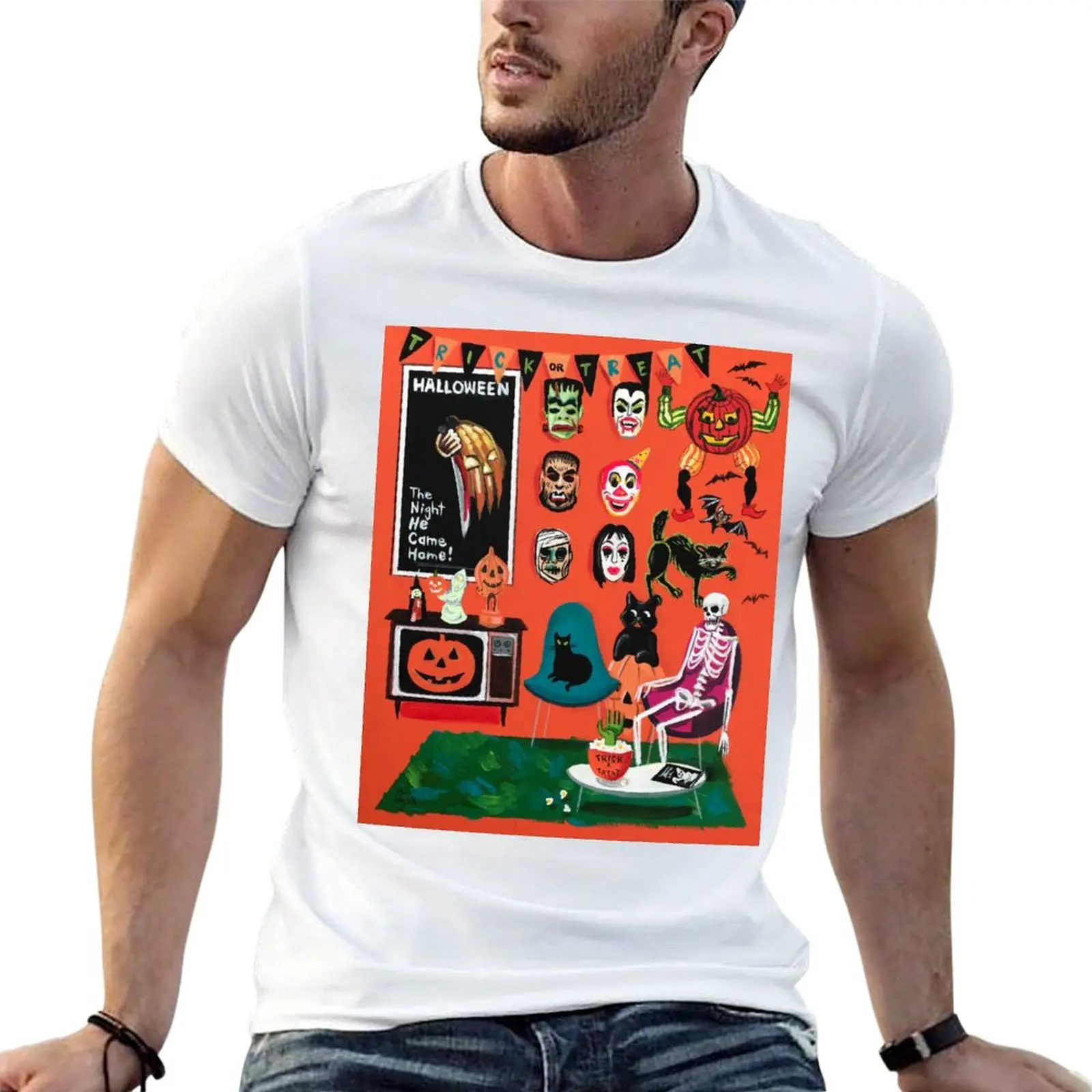 Halloween Freak T-Shirt anime shirt oversized graphic tee mens graphic t-shirts hip hop