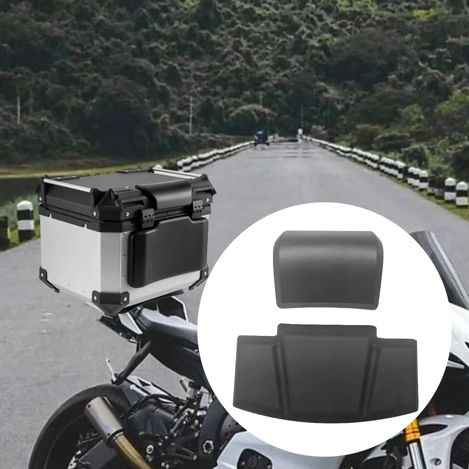 Motorcycle Passenger Backrest Pad Waterproof Storage Box Back Cushion Luggage Case Back Cushion Easy to Install Back Cushion