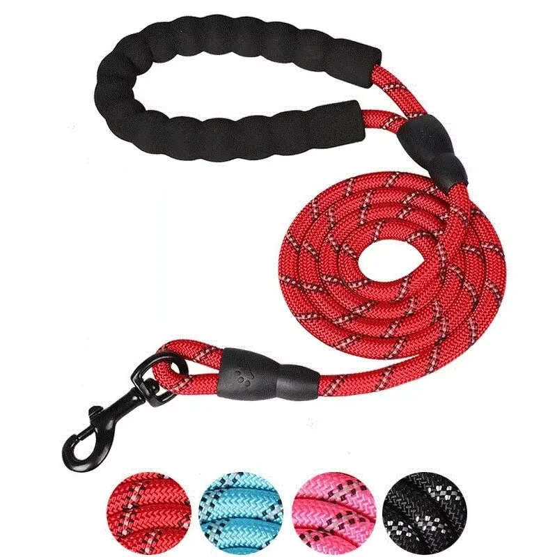 1.2M Reflective Dog Leash With Comfortable Padded Handle Double Heavy Duty Traction Rope For Strong Dog Enhance Safety And Contr