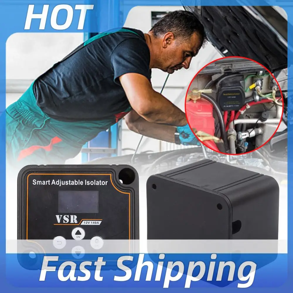 

12V 140A Adjustable Dual Battery Isolator Split Charge VSR Car Relay Voltage Setting VSR for RV Marine Car Vehicle Truck Caravan