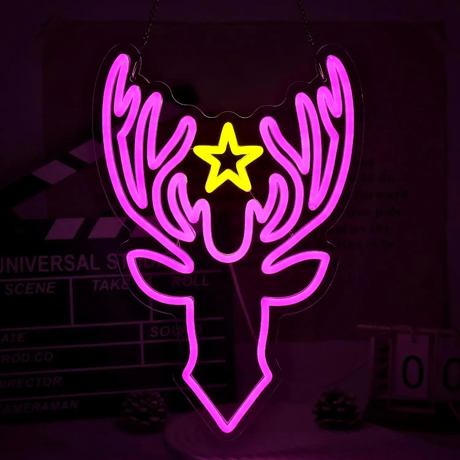 

Deer Head Neon Sign Dimmable Neon Lights for Bar Pub Bedroom Game Room Man Cave Party Decor Aesthetics Draw Birthday Gifts