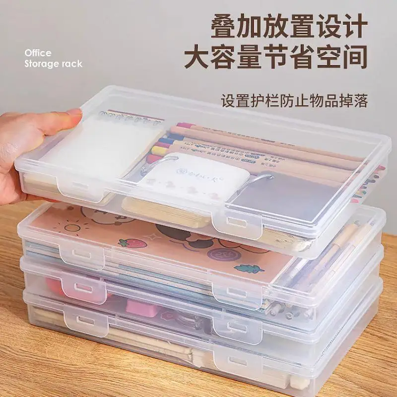 Dust-proof Document Storage Container Transparent Plastic Box For Data Certificate Stationery Jewelry Portable A4 File Organizer