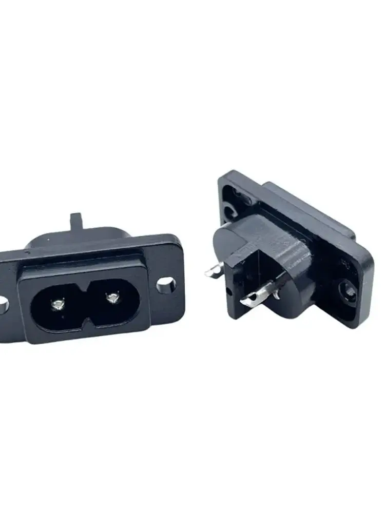 Prise de courant en forme de huit, aiguille solide AC-004 2A, deux trous, alphabet prune soudable avec oreilles, 1 à 5 pièces