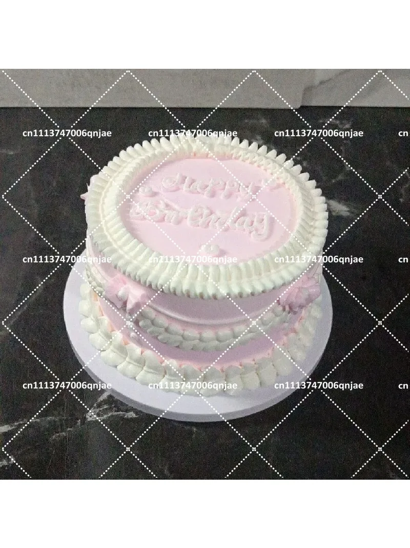 Plastic Birthday Cake Model Cartoon European Style Window Display Shooting Prop