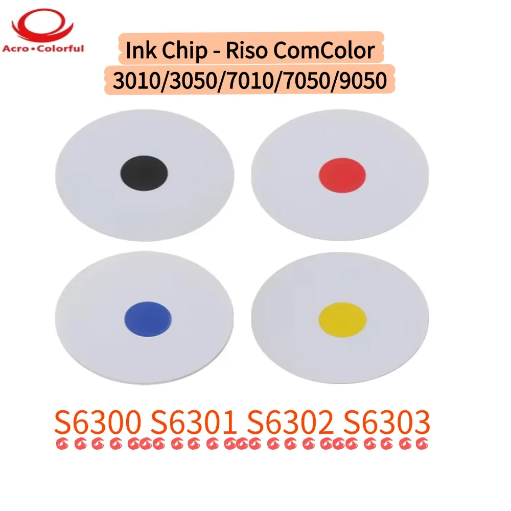 S6300 S6301 S6302 S6303 Ink Chip for Riso ComColor 3010 3050 7010 7050 9050 Color Printer Reset Ink Cartridge Chip 1000ml