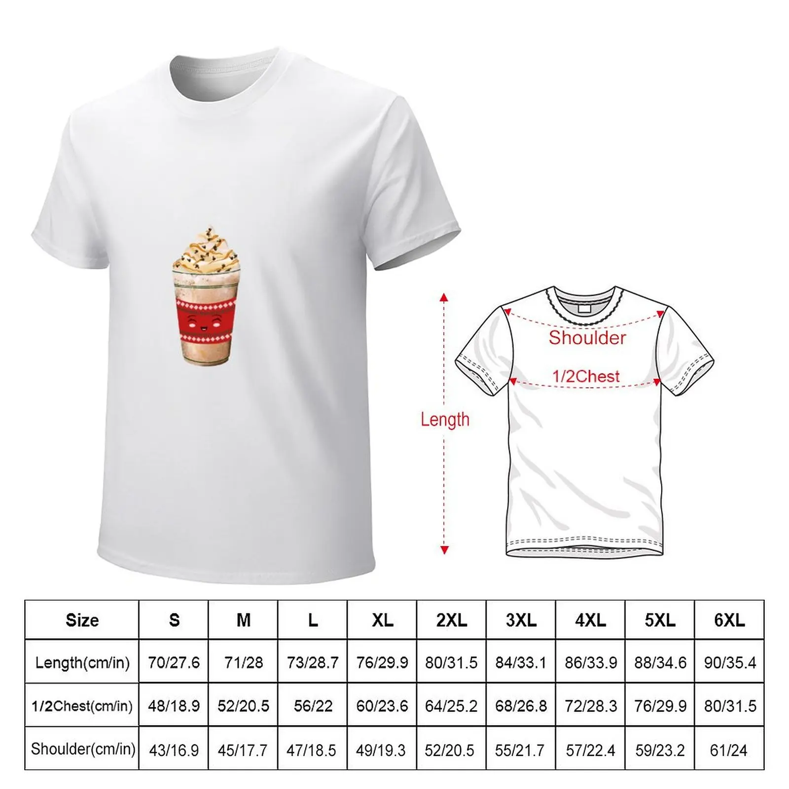 Cute Kawaii Winter. Caramel Drizzle Latte T-Shirt Aesthetic clothing boys animal print customs funny t shirts for men