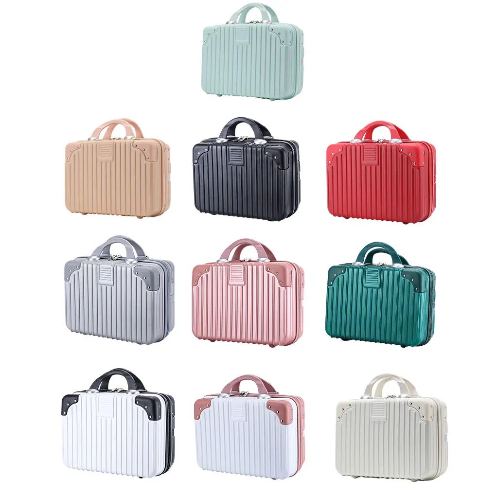 14 inch Mini Luggage Cosmetic Box Hand Luggage Organizer Makeup Case Small Travel Suitcase Password Box Boarding Case