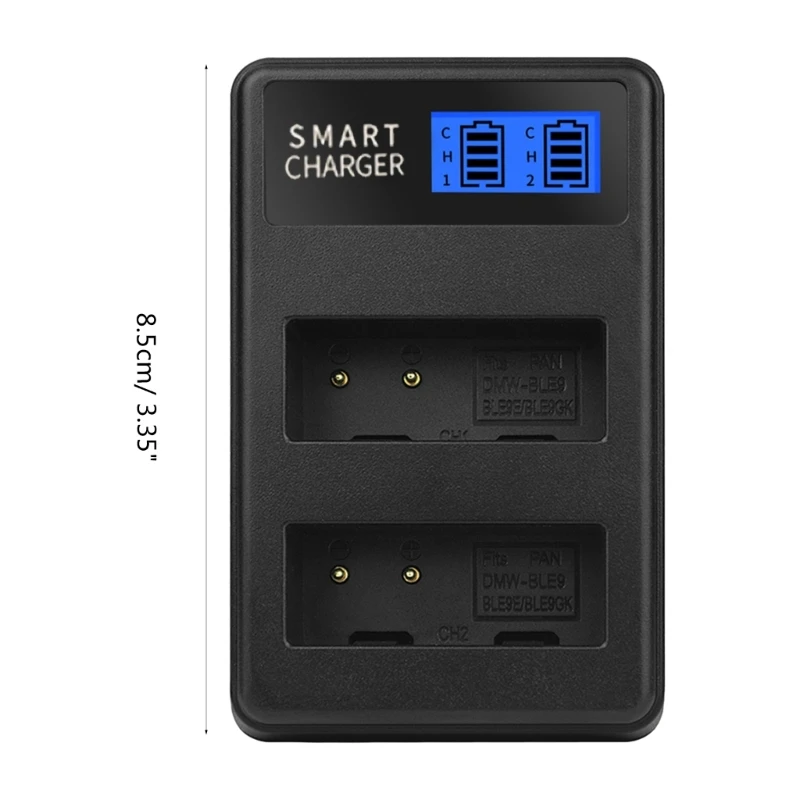 Cargador Micro USB LCD para cámara DMC GF6 GX7 GF3 GF5 GX80, batería doble canal