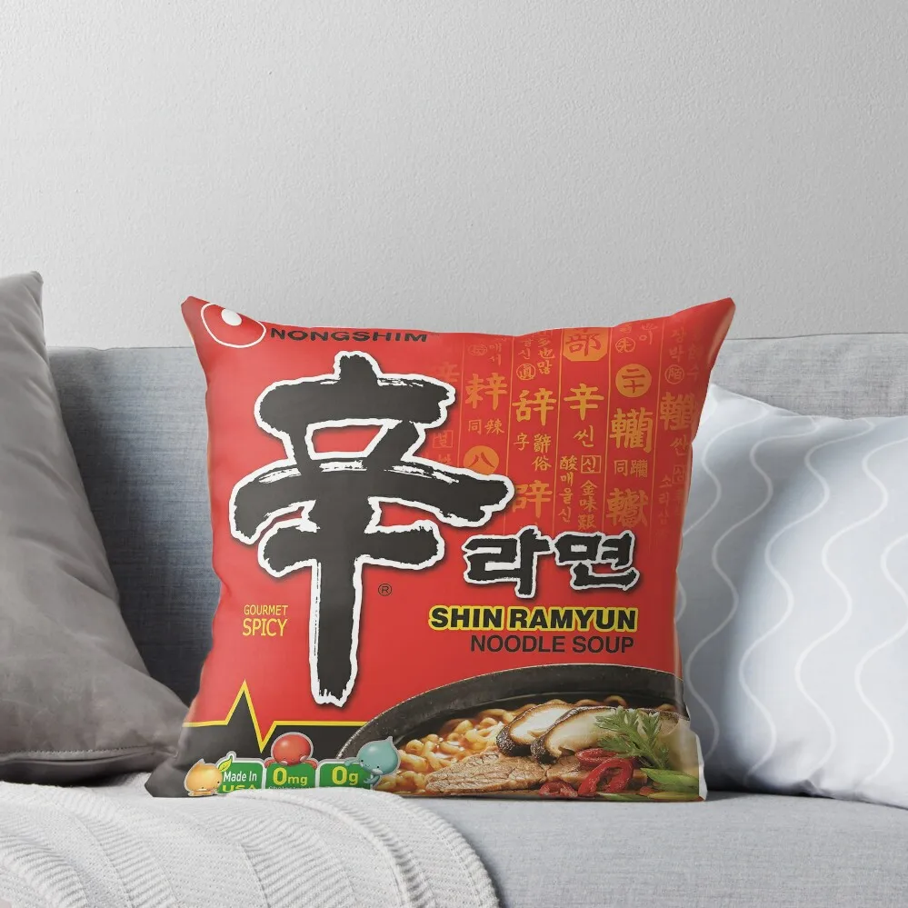 Nongshim Shin Ramyun (Spicy) Throw Pillow Cushion Cover Set luxury sofa pillows pillow