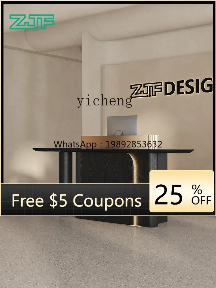 

ZZ Beauty Salon Reception Desk Company Front Desk Black Entry Lux Women's Clothing Shop Cashier