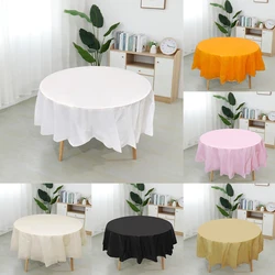 Solid Color Disposable Tablecloth Round Table Cloth Nordic Table Cover for Home Wedding Birthday Christmas Party Decoration