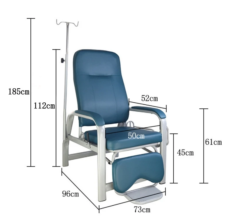 High quality Stainless steel adjustable medical patient infusion chair portable hospital recliner transfusion chair bed